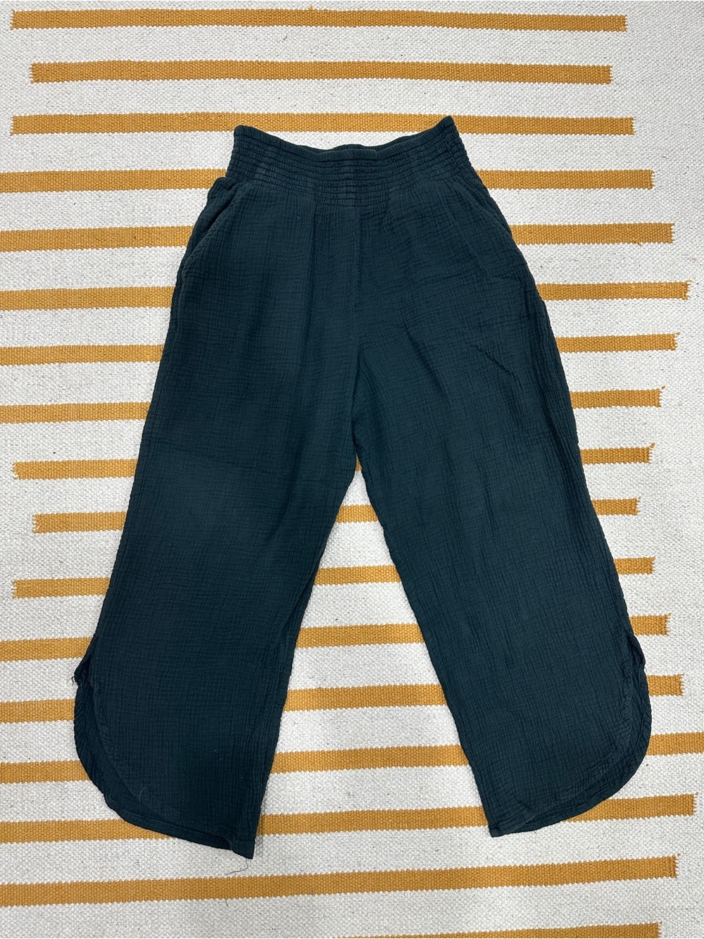 Marine Layer Black Gauze Crop Pants
